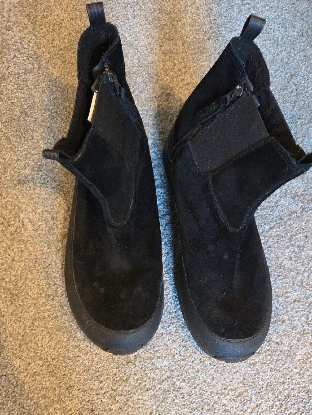 Black Men's Snow Chelsea Boots - With Metal Studs